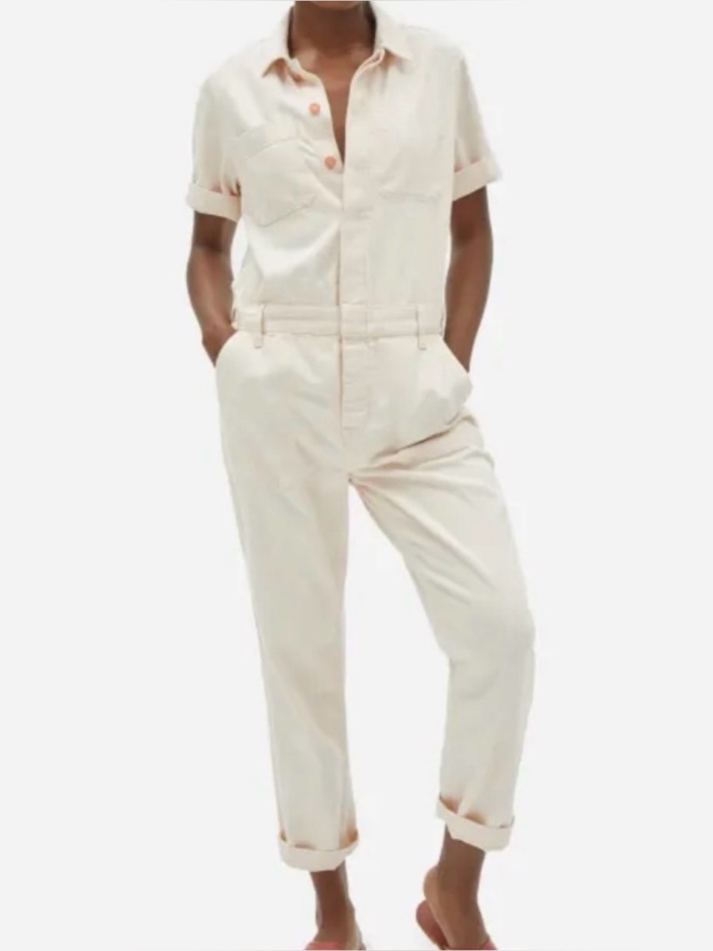 Everlane The Super-Soft Summer
Jean Coverall Jumpsuit NEW size 10 Ivory